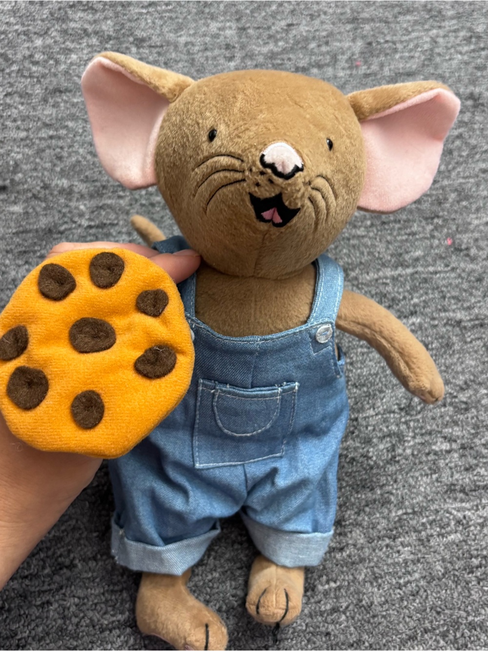 Kohls cares If you give a mouse a cookie plush stuffed animal denim overalls